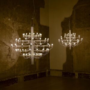 2097/75 lysekrone LED m. klare pærer, mat hvid (B&M Exclusive)