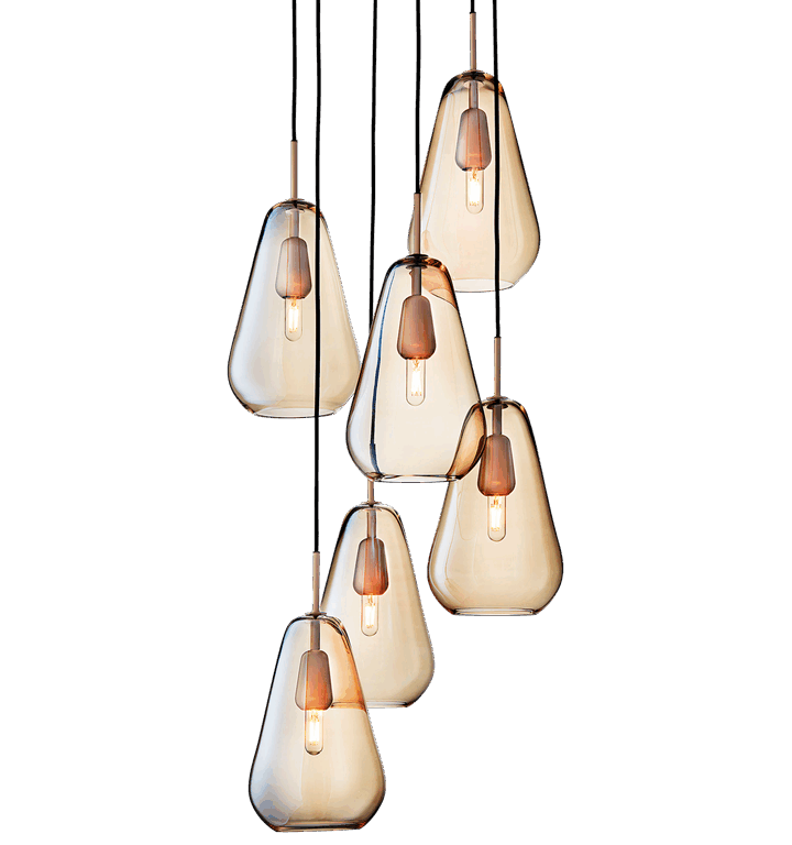 Anoli 6 pendel, nordic guld/guld