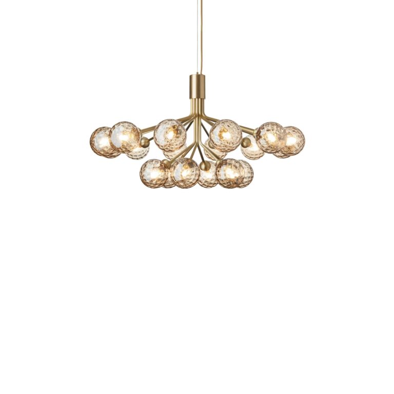 Apiales 18 Lysekrone Børstet Messing/Optic Gold