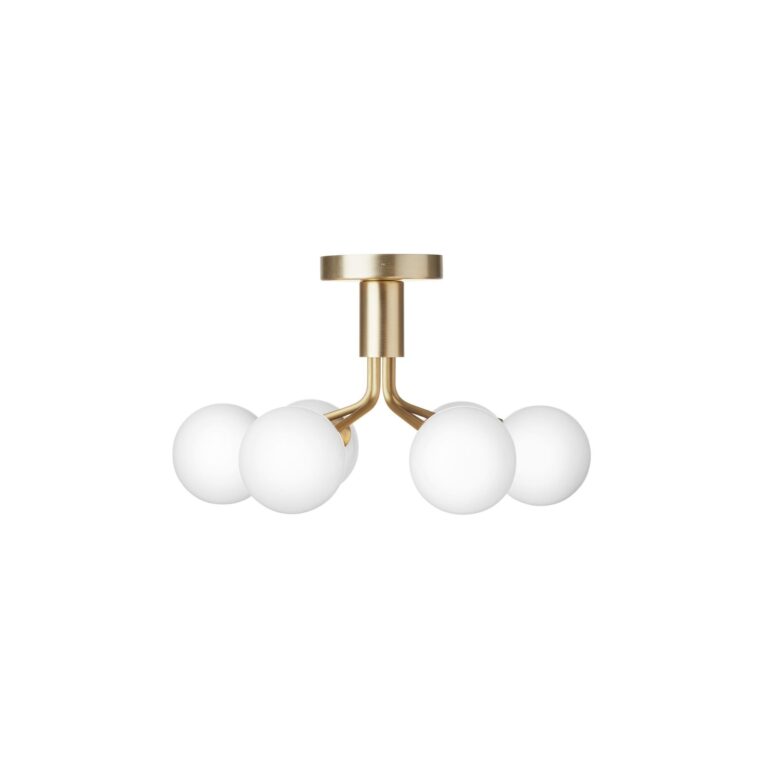 Apiales 6 Loftlampe Børstet Messing & Opal