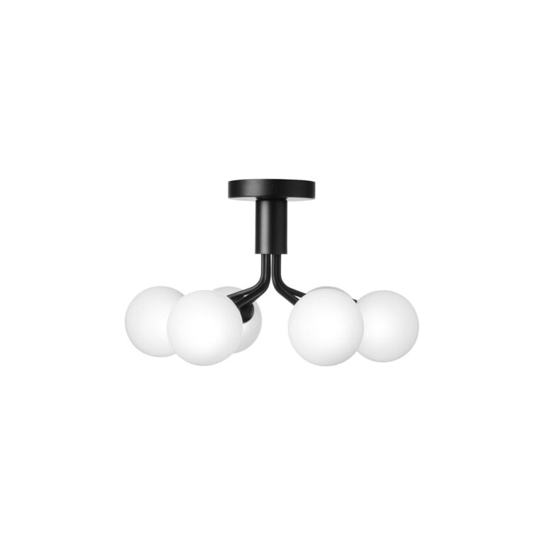 Apiales 6 Loftlampe Satin Sort & Opal
