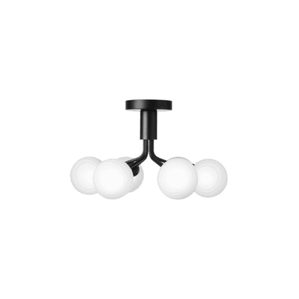 Apiales 6 loftlampe, satin sort/opal