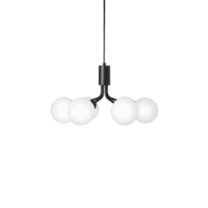 Apiales 6 lysekrone, satin sort/opal