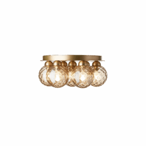 Apiales 7 loftlampe, børstet messing/guld glas