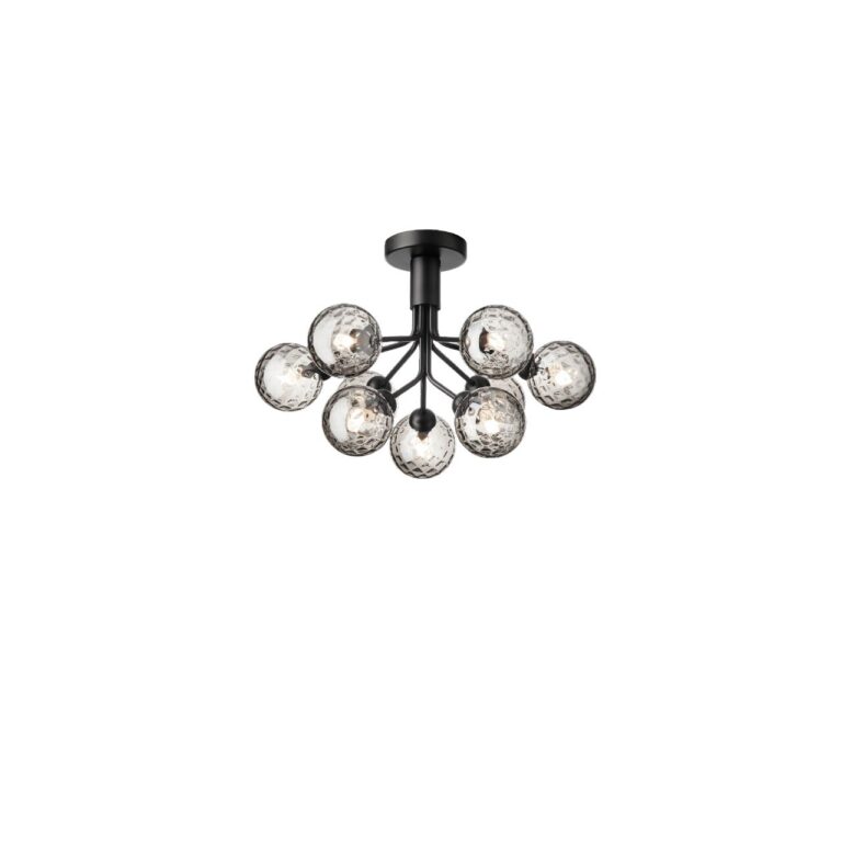 Apiales 9 Loftlampe Satin Sort/Optic Smoke