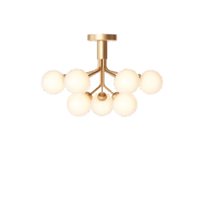 Apiales 9 loftlampe, børstet messing/opal