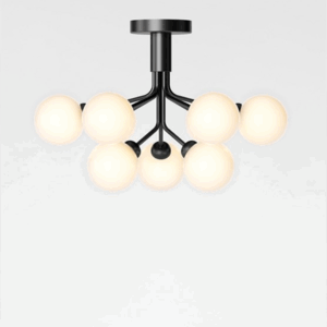 Apiales 9 loftlampe, satin sort/opal