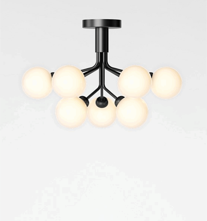 Apiales 9 loftlampe, satin sort/opal