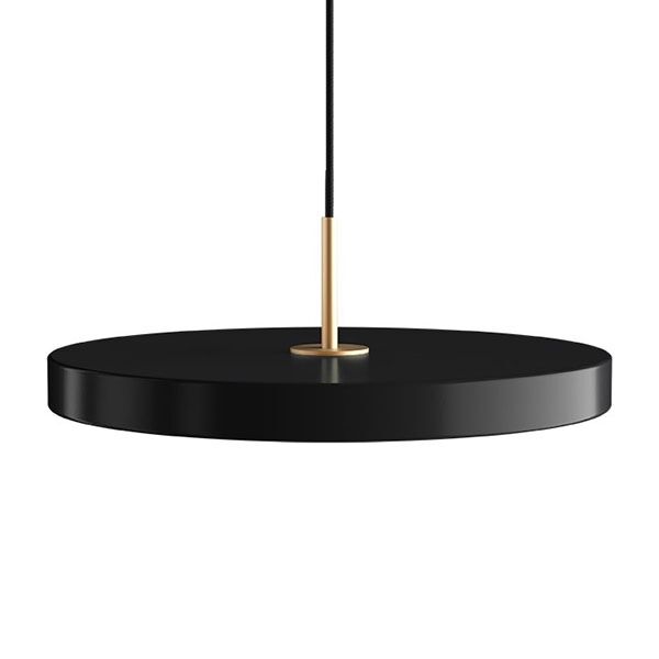 Asteria Pendel Sort med Messing Top