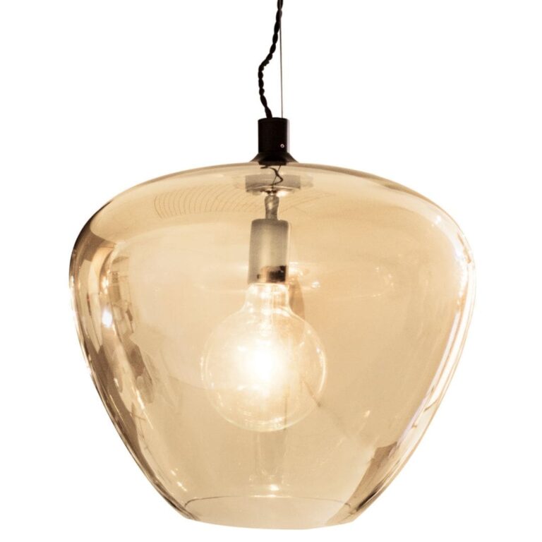 Bellissimo Grande Glas Pendel Amber Guld Ø40 - Så længe lager haves - By Rydéns