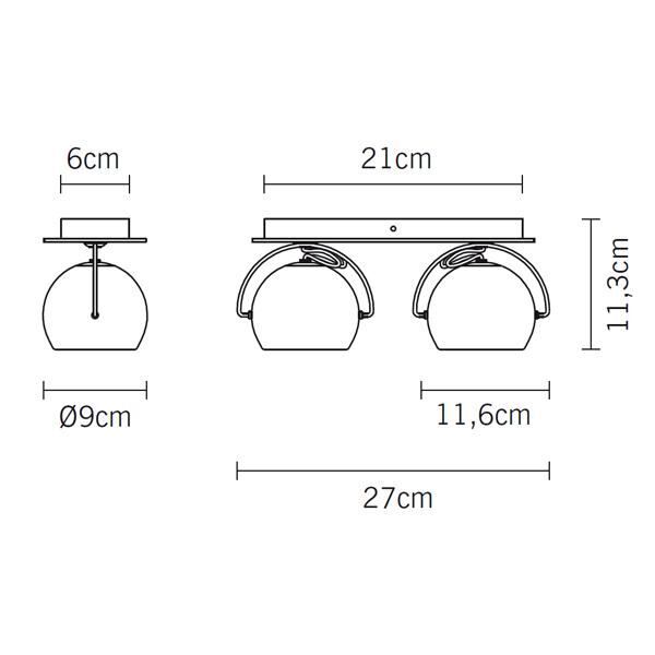 Beluga Væg/Loftlampe Dobbelt Blå