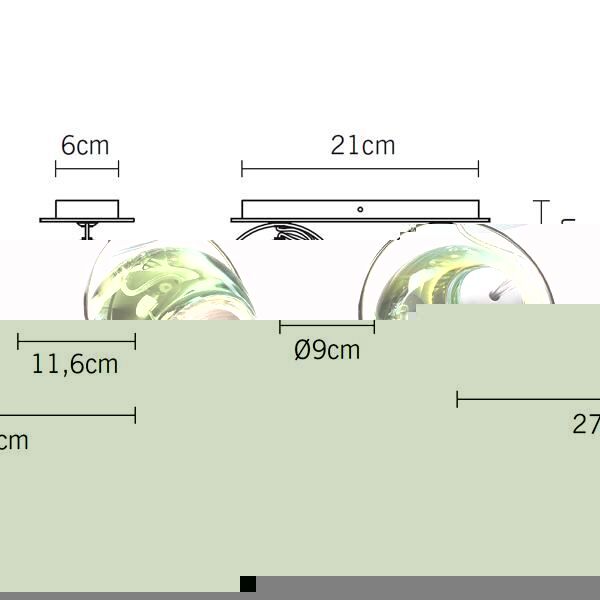 Beluga Væg/Loftlampe Dobbelt Grøn