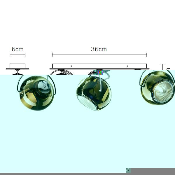 Beluga Væg/Loftlampe Tripple Brun