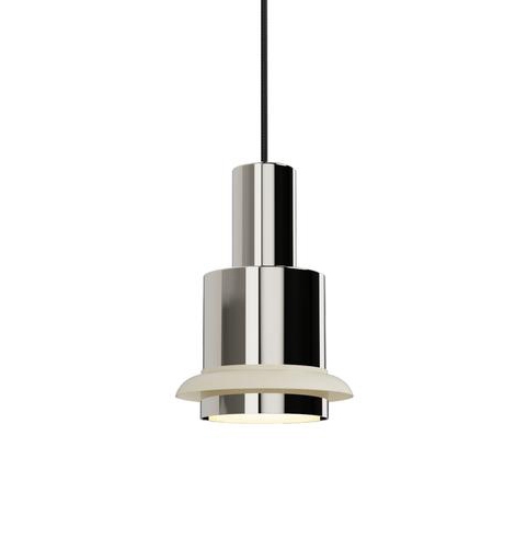 Chaumont pendel 150, nikkel/hvid