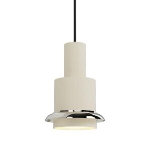 Chaumont pendel 190, hvid/nikkel