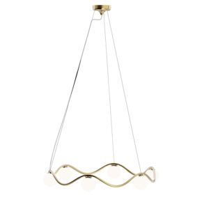 Circle of Life lysekrone large, opal/messing