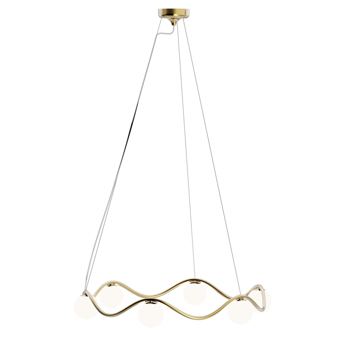 Circle of Life lysekrone large, opal/messing