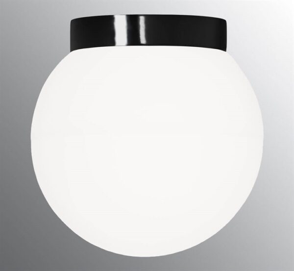 Classic Globe 300 loftlampe / væglampe IP44, sort/mat opal