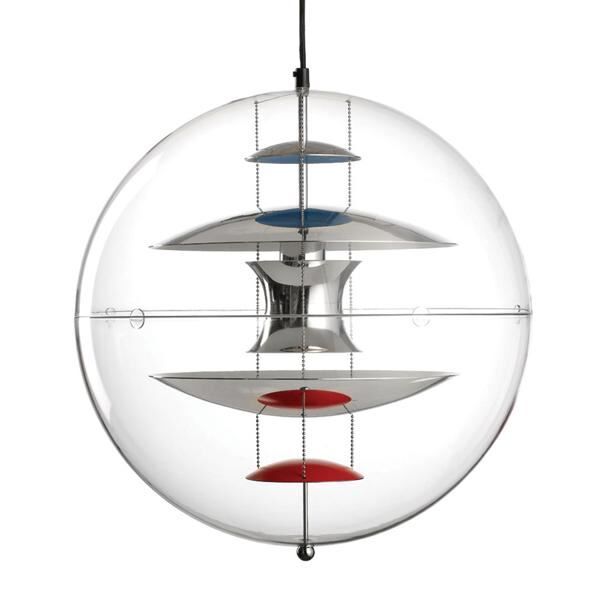 Globe Pendel Ø50 Krom/Rød/Blå