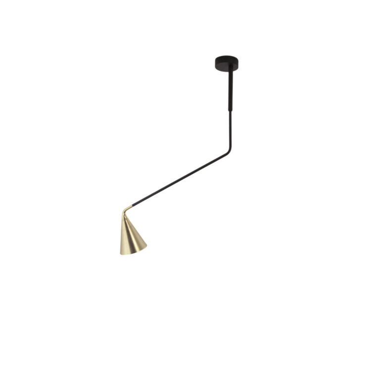 Gordon 561.11B Loftlampe Mat Sort/Børstet Messing