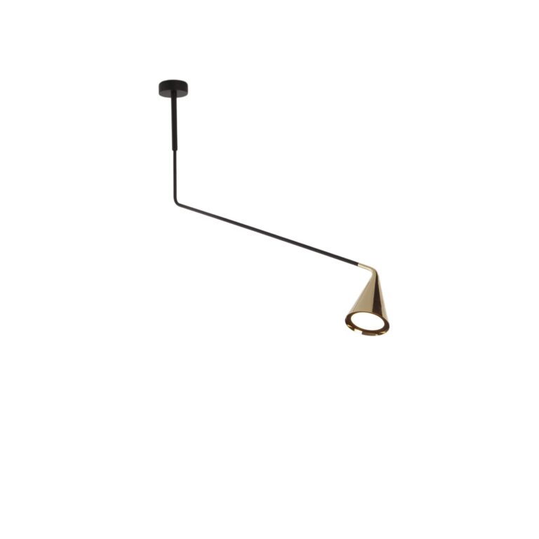 Gordon 561.11C Loftlampe Mat Sort/Børstet Messing