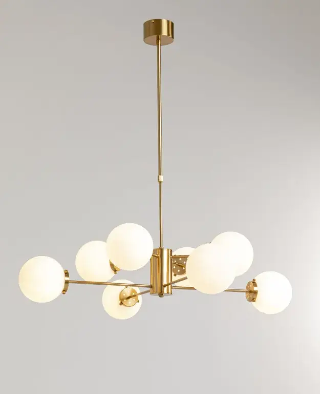 KARE DESIGN Heavenly Gold loftlampe - hvid glas og messing stål (Ø98)