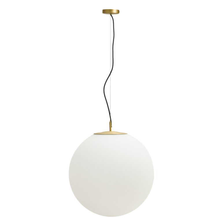 KAVE HOME Brisia loftlampe - 1 matteret glaskugle og børstet messingfinish metal (Ø50)