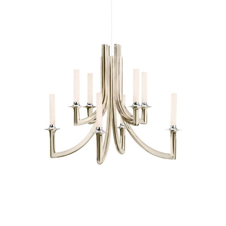 KHAN METAL Lysekrone Poleret Champagne