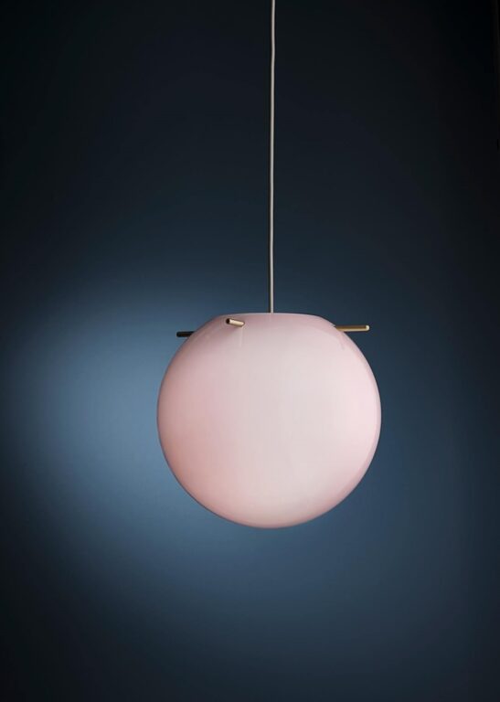 Koi pendel Ø32, rosa/messing