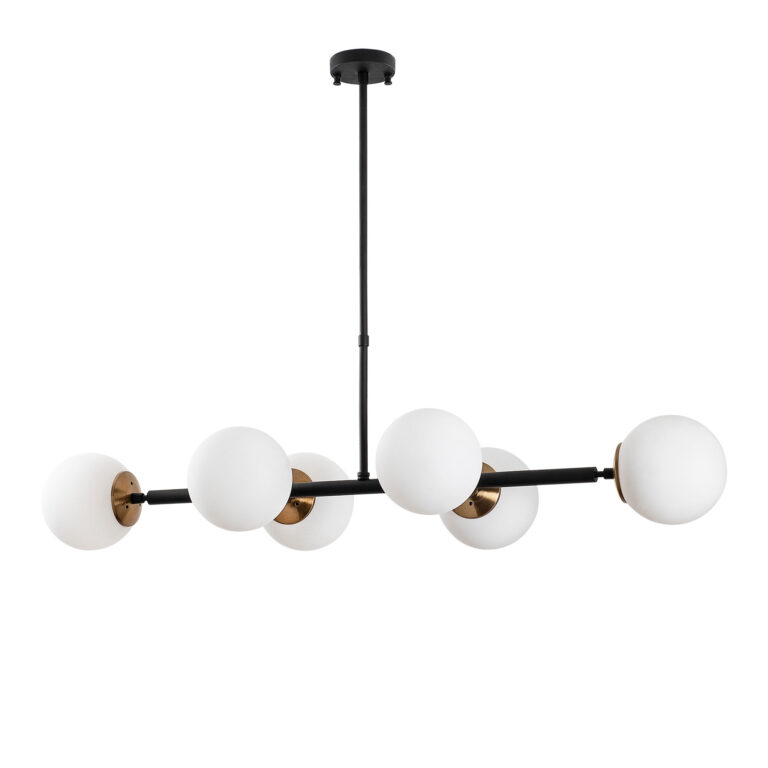 LUMI loftlampe - creme glas og guld/sort metal