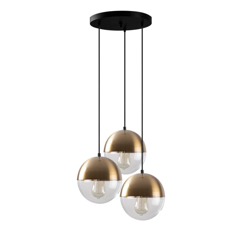 LUMI loftlampe - glas og guldfarvet metal