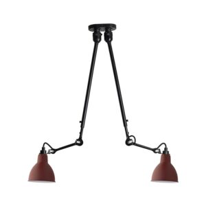 Lampe Gras No 302 Double loftlampe, sort/rød