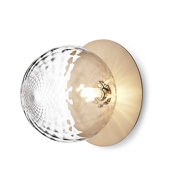 Liila 1 Væg/Loftlampe Guld & Klart Glas Stor