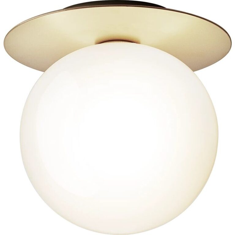 Liila 1 Væg/Loftlampe Guld & Opal Glas Stor