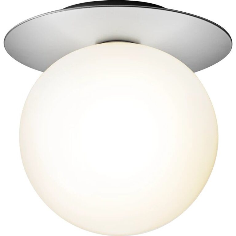 Liila 1 Væg/Loftlampe Sølv & Opal Glas Stor