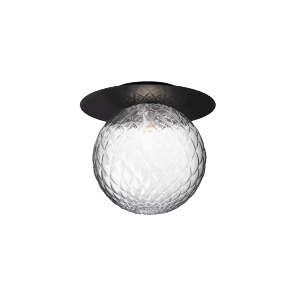 Liila 1 large væglampe / loftlampe, sort/klar
