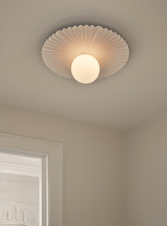 Liila Muuse væglampe / loftlampe medium, Nordic guld/opal