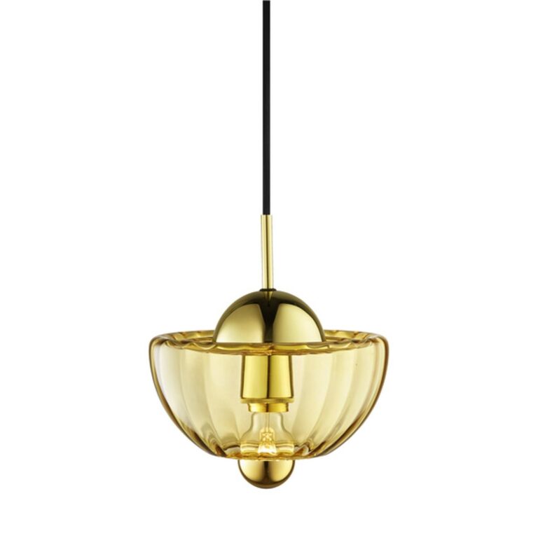 Lotus Pendel Amber/Guld