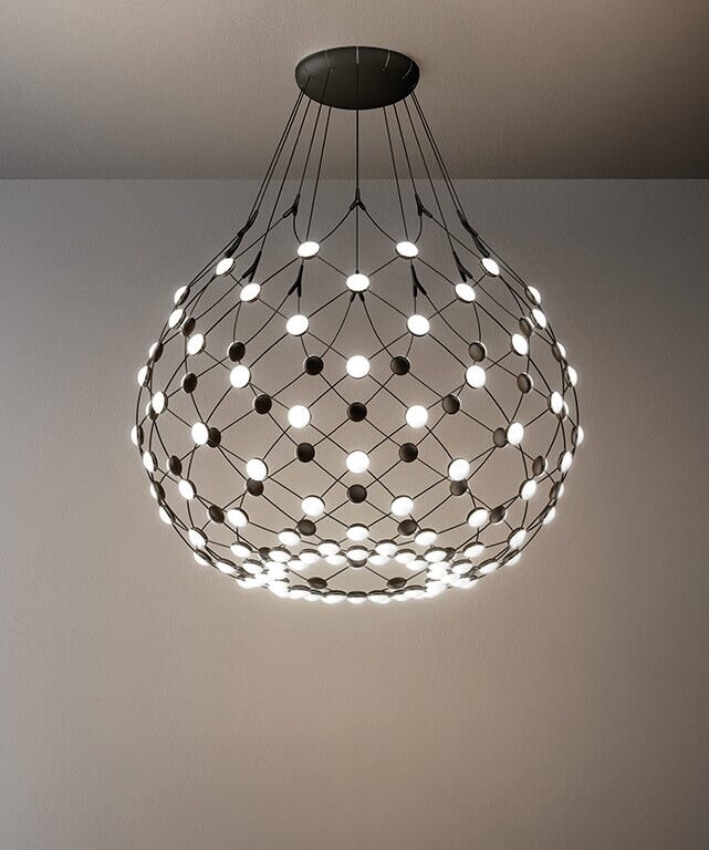 Mesh pendel Ø100 / 2 m ledning, sort