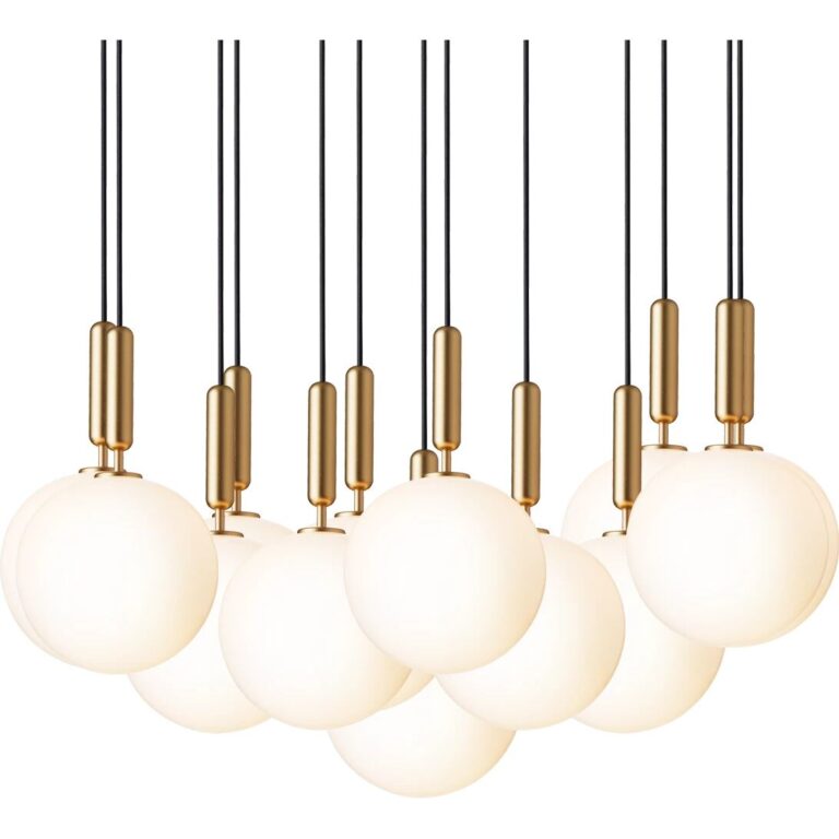 Miira 13 Lysekrone Stor Messing & Opal