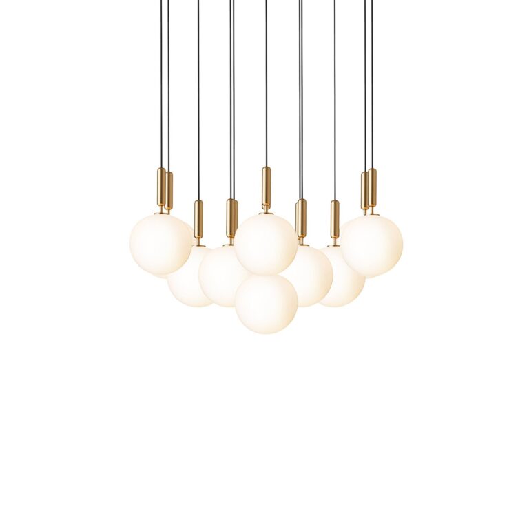 Miira 13 Lysekrone Stor Messing & Opal