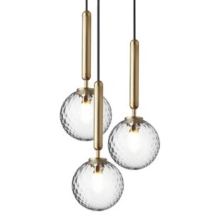 Miira 3 pendel, messing/klar