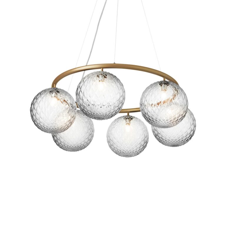 Miira 6 Circular Lysekrone Messing/Optic Klar