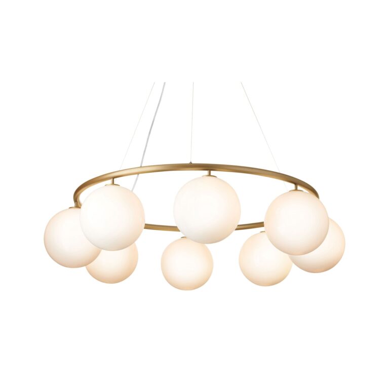 Miira 8 Circular Lysekrone Messing/Opal