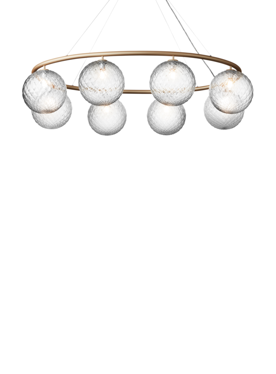 Miira 8 Oval lysekrone, messing/klar