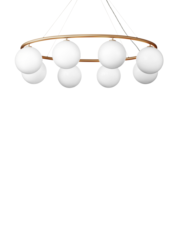 Miira 8 Oval lysekrone, messing/opal