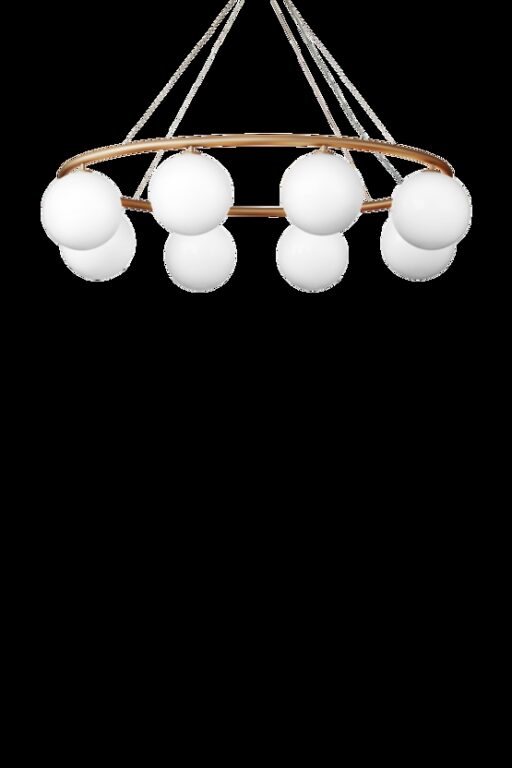Miira 8 Oval lysekrone, messing/opal
