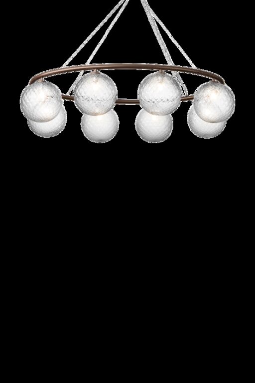 Miira 8 Oval lysekrone, mørk bronze/klar