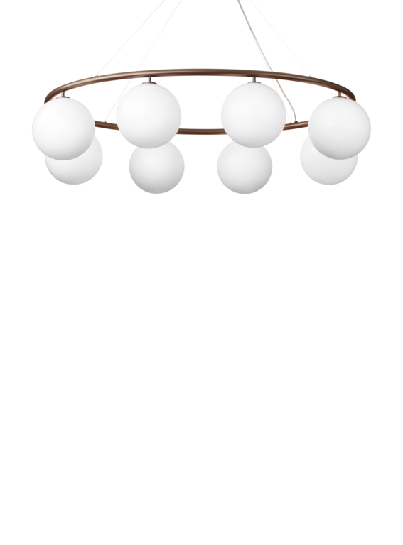 Miira 8 Oval lysekrone, mørk bronze/opal