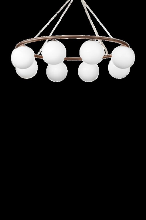Miira 8 Oval lysekrone, mørk bronze/opal
